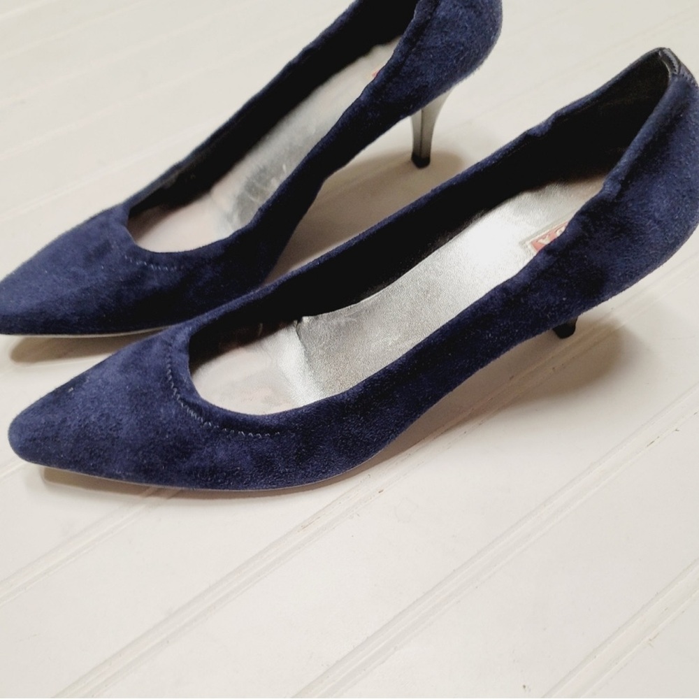 Prada Women's Navy Blue Suede Pumps - Picture 9 of 12